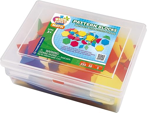 Miniatura 3 de Kids First Math Kit de matemáticas de bloques de patrones con tarjetas de actividad  250 bloques geométricos de plástico coloridos  Explora