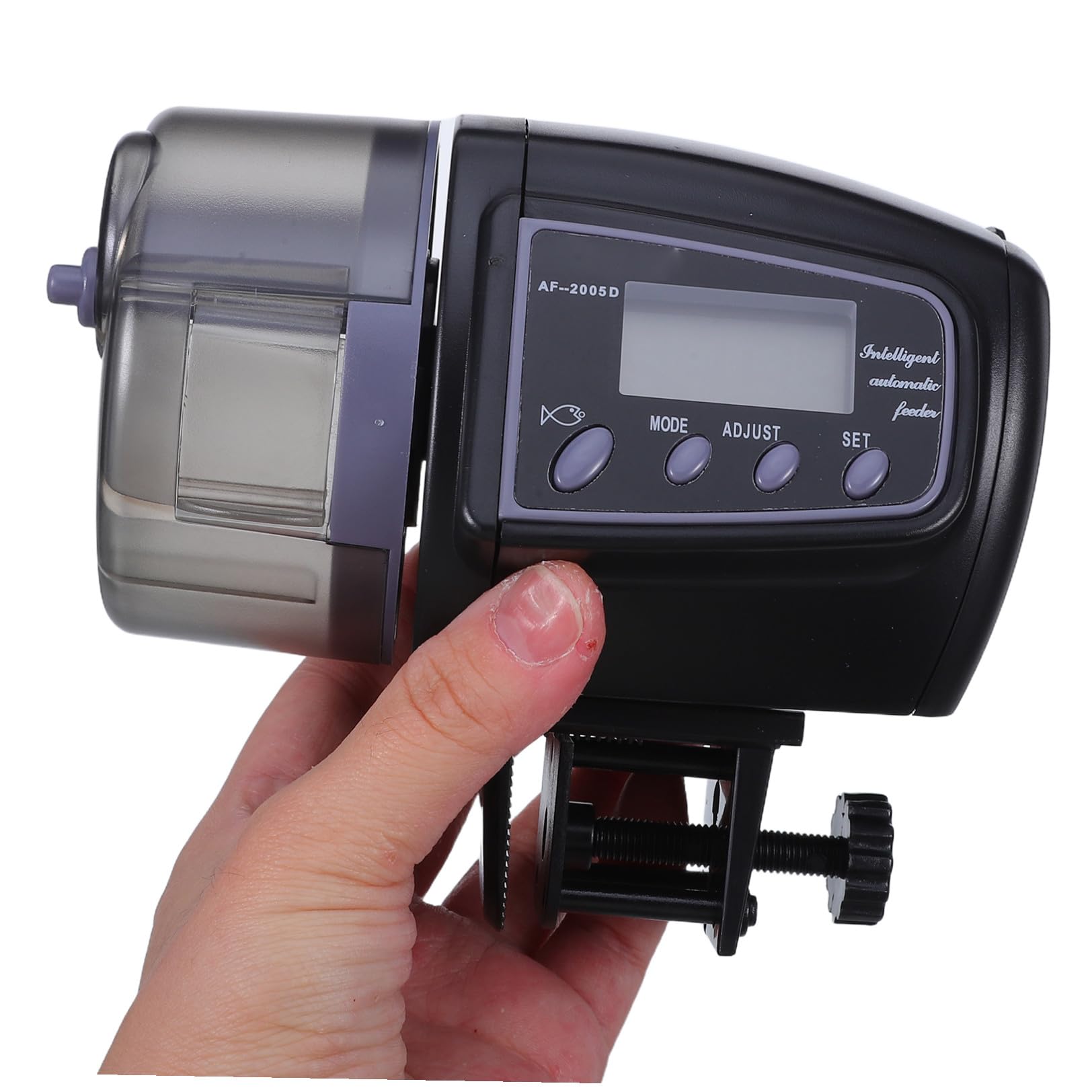 HEMOTON Distributeur Automatique de Nourriture pour Aquarium Minuterie Numérique et Écran LCD, Capacité Réglable, Alimentation Précise pour Petits Poissons D'aquarium, Accessoire