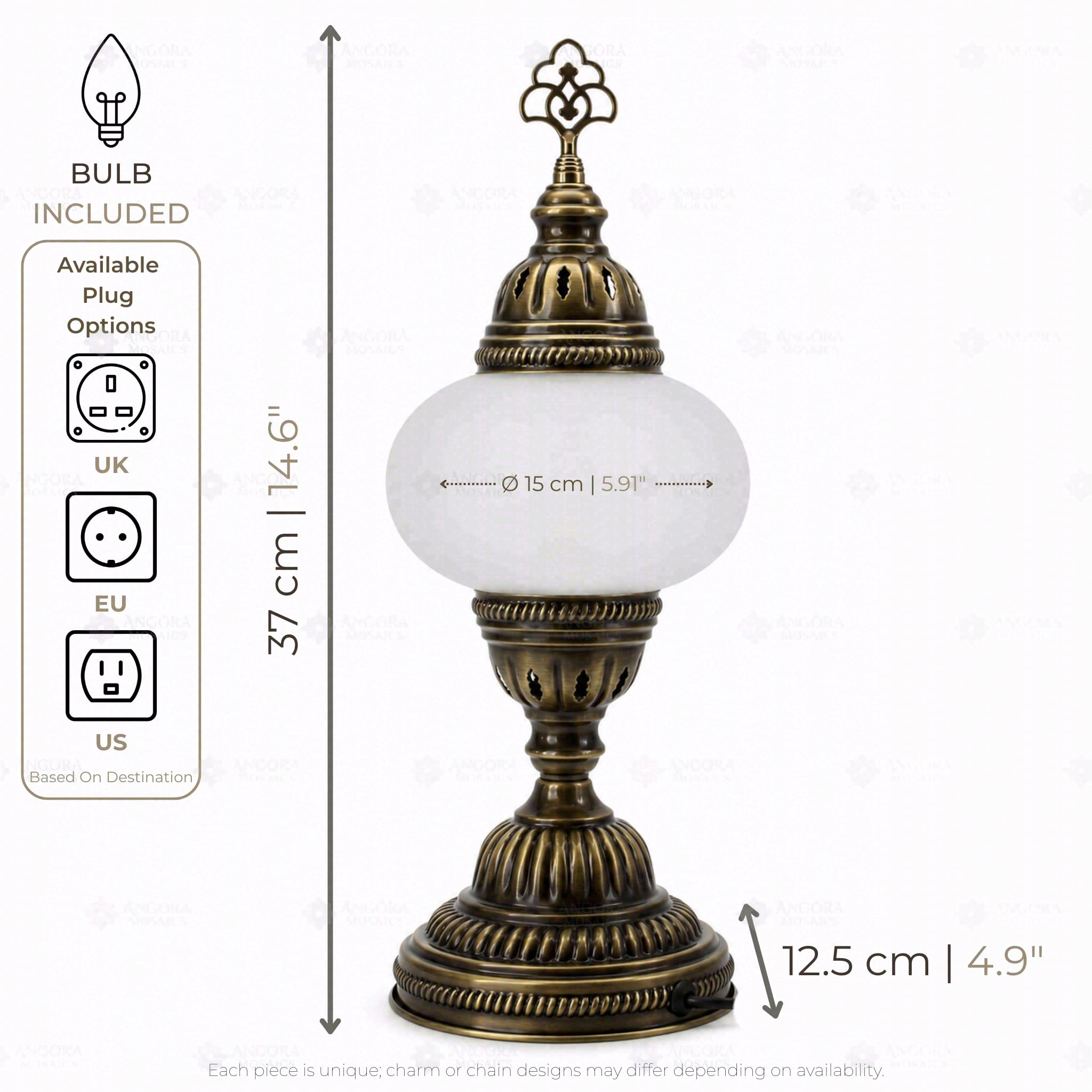 ENVA Lampada da tavolo a mosaico blu – Lampada a mosaico turco – Lampada da tavolo geometrica realizzata a mano in vetro – Lampada da comodino marocch