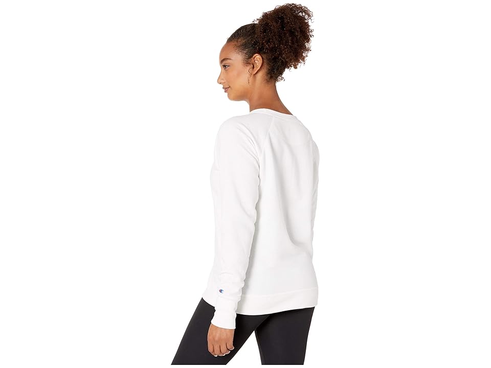 

Champion Powerblend(r) Applique Boyfriend Crew (White) Women's Clothing