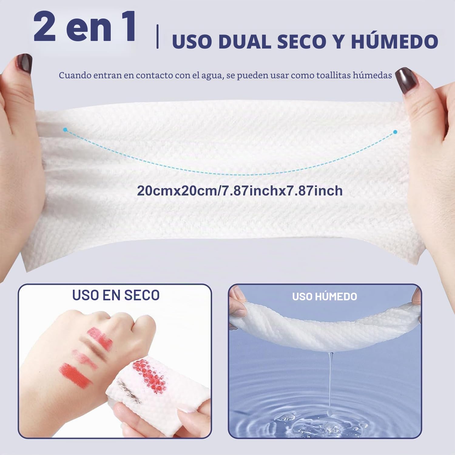 BODFPPC Toallitas Faciales Desechables de Algodón 600 Unidades - Toallas Desechables para Cara, Limpieza Profunda, Maquillaje y Cuidado de la Piel, Multiusos