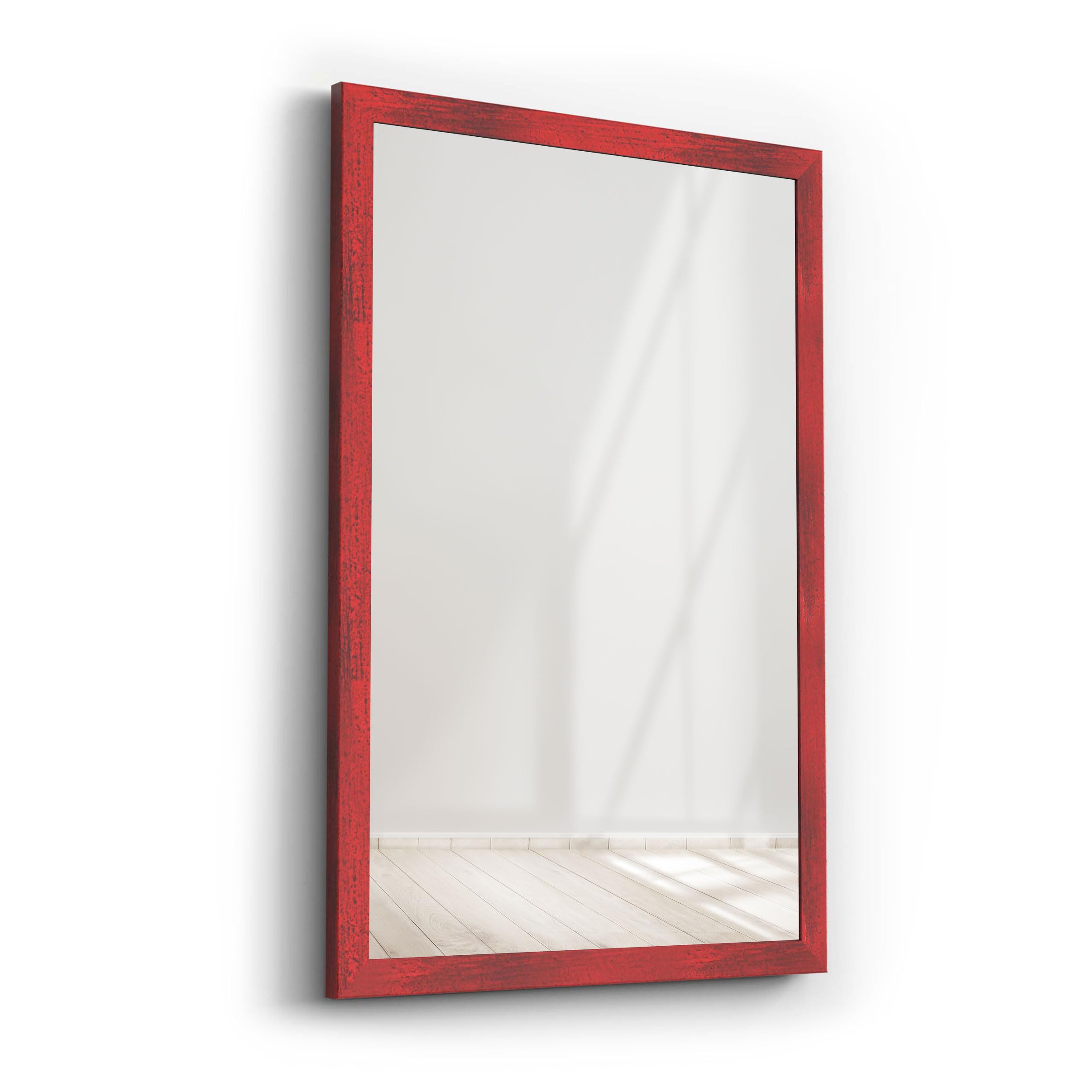 Cornice classica con specchio | rosso | dimensioni specchio: 50 x 50 cm | più cornice da 5 cm | specchio da parete | in 11 misure