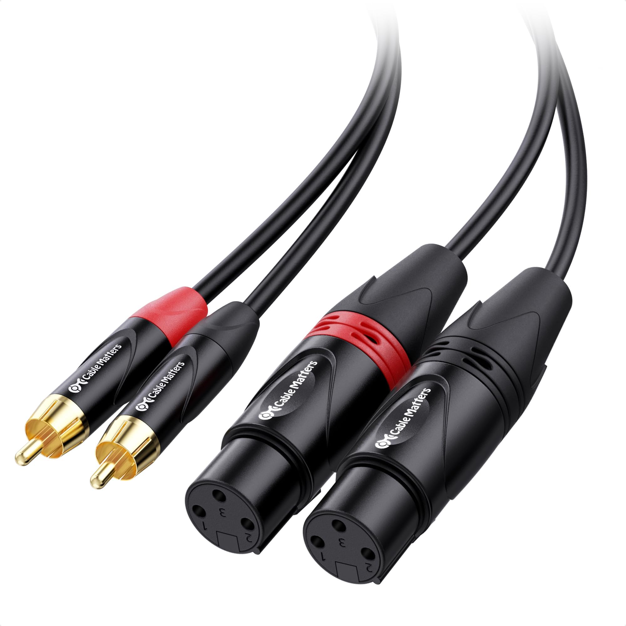 Cable Matters Dual XLR to RCA Cable 1.8m, Female XLR to RCA Leads - 1.8 m