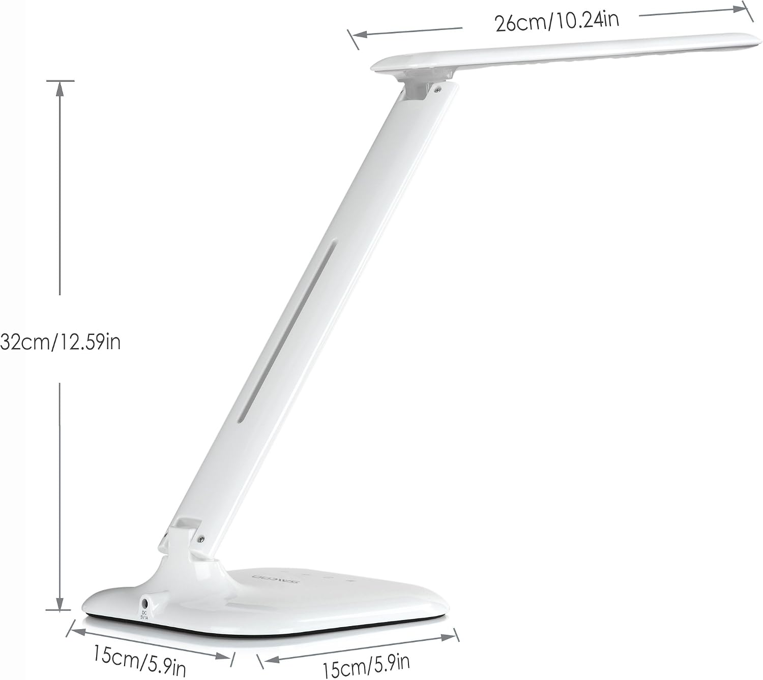 saicoo [Upgraded] LED Desk Multi-Functional Lamp with Sight-Protective LED Panel,3 Lighting Modes (Cold/Natural/Warm),5-Level Adjustable Brightness, Multiple Angles and Positions