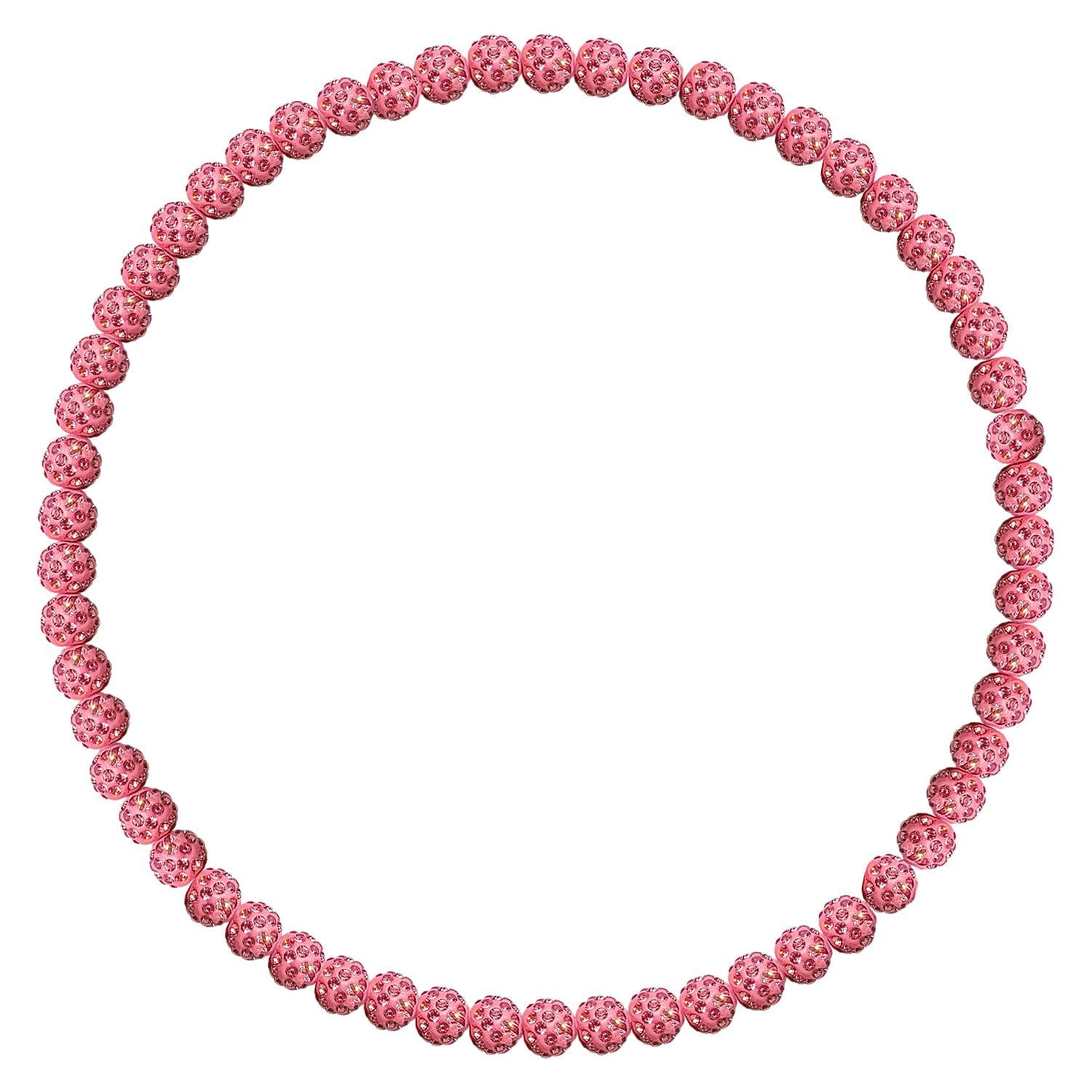 Ice Collection Necklace 20 Inch Adjustable Elastic Cord Baseball Bling Necklace Glitter Rhinestone Ball Necklace Inspired Sports Jewelry Athlete Necklace Baseball