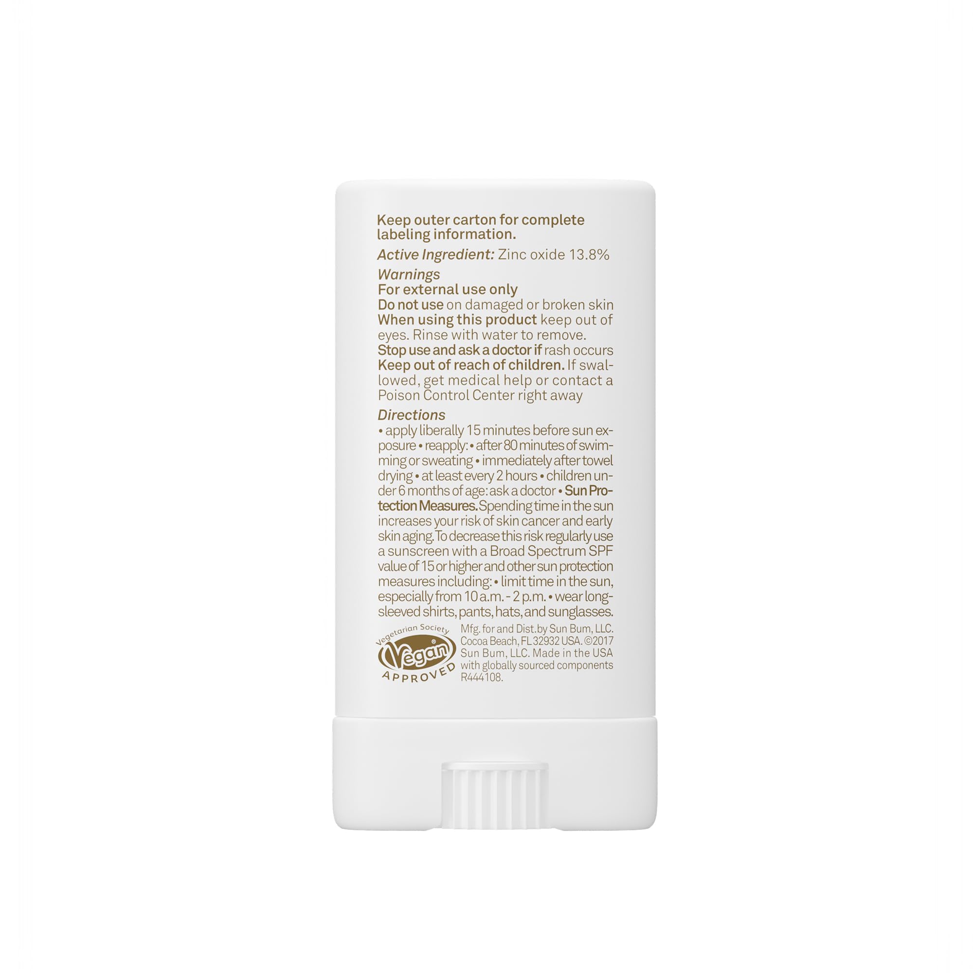 Sun Bum Crème solaire minérale SPF 50 visage – Écran solaire large spectre résistant à l'eau vitamine E – Conforme loi Hawaï 104