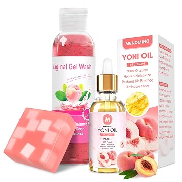 Feminine Wash & Yoni Soap Bar & Yoni Oil for Women pH Balance, Peach | Yoni Wash for Moisturizing Remove Odor, 5.07 Fl.Oz Ph Wash 1 Fl.Oz Organic Feminine Oil & 3.53oz Yoni Bar