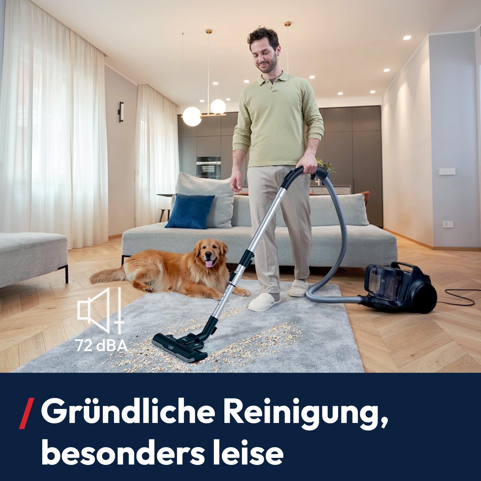 Hoover HP2 leistungsstarker Boden-Staubsauger ohne Beutel für Hartböden & Teppiche, Sauger, leicht & kompakt, EPA-Staubfilter, 2,5L Staubbehälter inkl. Zubehör, 850W, Staubsauger mit Kabel 10m