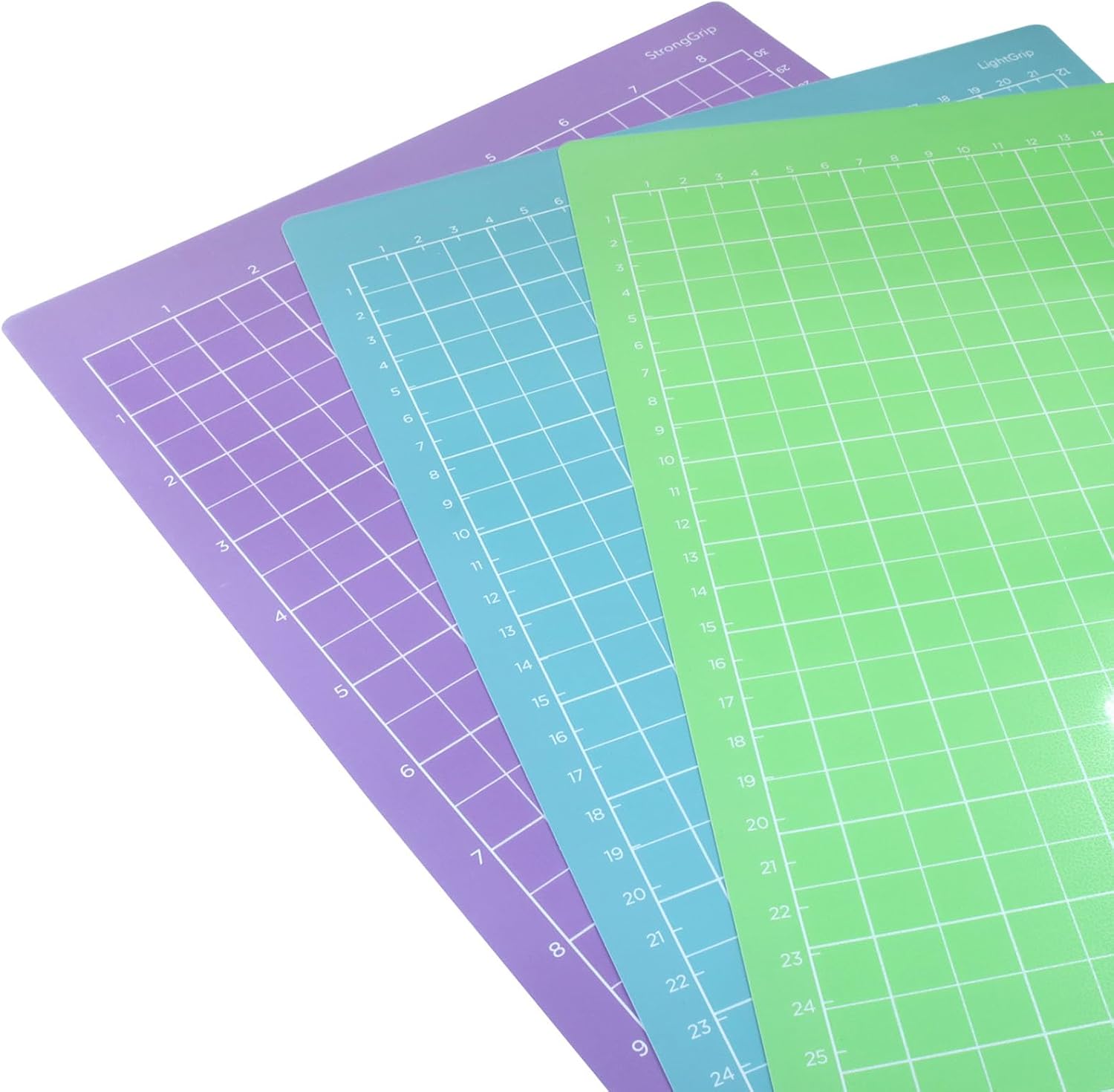 3 Pack 12" x 8.5" Cutting Mats for Cricut Joy Xtra - Reusable Adhesive Cutting Mats for Crafts, Sewing, and Quilting - 3 Pack Variety Set (Standard, Light, Strong Grip)