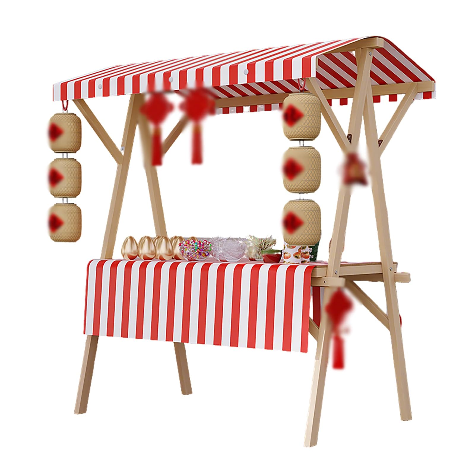 Carrello pieghevole rosso da 120 cm/150 cm, espositore portatile per alimenti, per mercati, artigianato, fiere, eventi di strada, chioschi pop-up (60 x 150 cm)