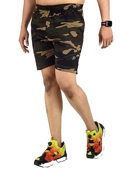 Fitness Men's Cotton Regular Fit Shorts Camouflage
