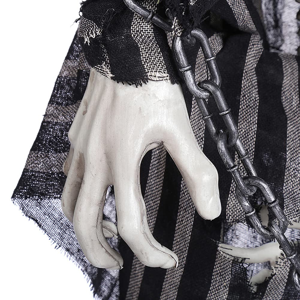 LANGWEI Decorazioni di Halloween Fantasma Spaventoso, Grande Fantasma Elettrico Luminoso Appeso con Catena di Ferro, Giocattolo Difficile Grim Reaper per Oggetti di Scena Haunted House Party