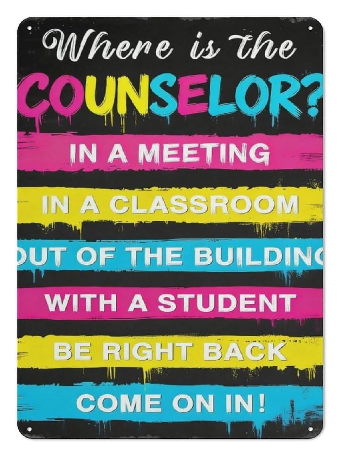 ZDVHOMCB Where is The Counselor Sign Vintage Metal Tin Plaque for Office Door with Status Slider Funny School Wall Decor for Teachers Counselors 8 X 12 Inch