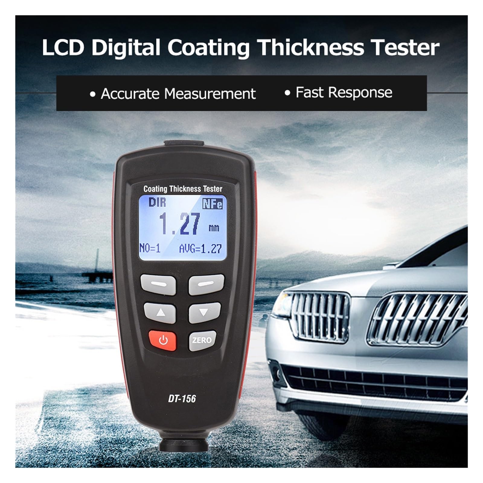 Miernik gęstości DT-156 LCD Tester grubości powłoki Fe/NFe miernik grubości lakieru miernik głębokości lakieru samochodowego Tester 0~1800μm Dokładność i użyteczność