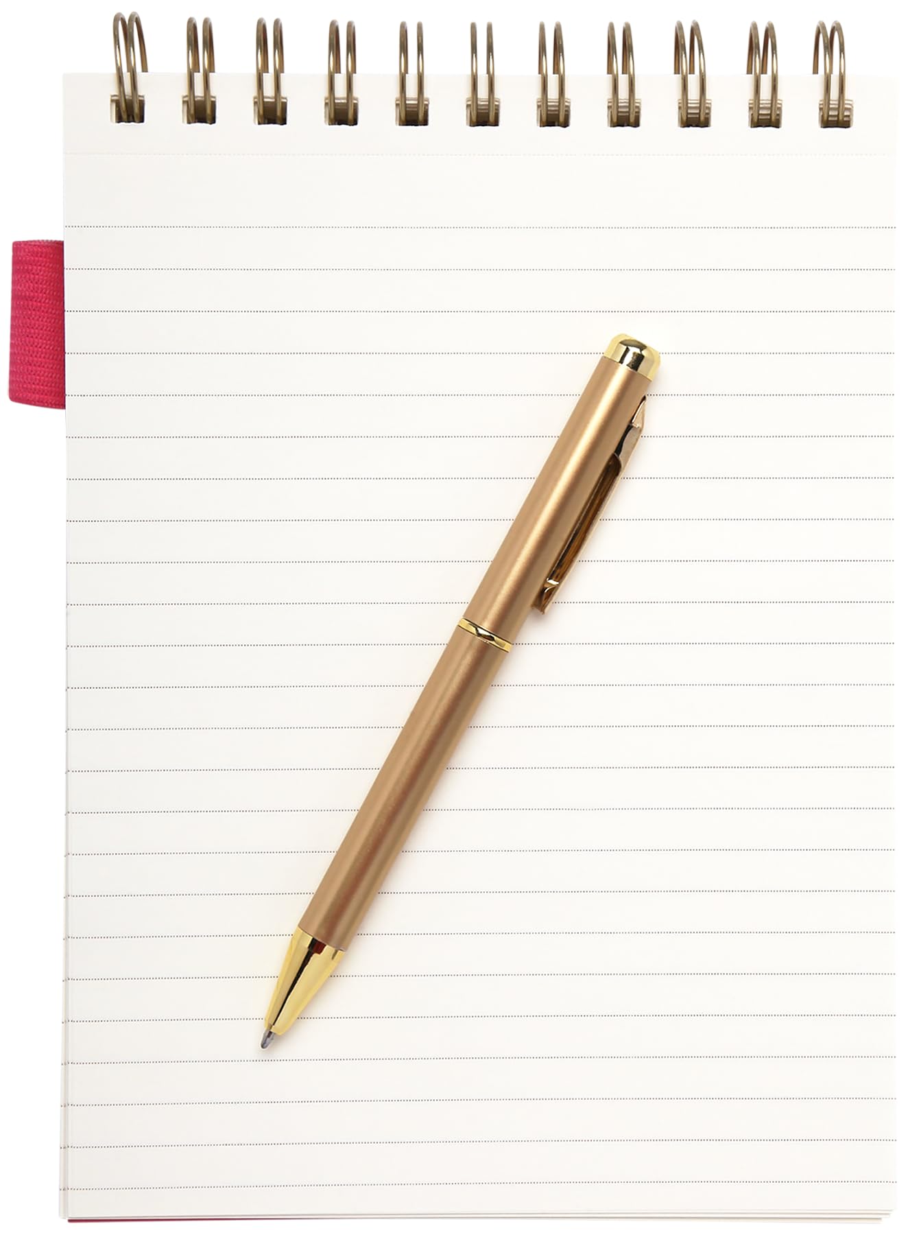 Eccolo Cuaderno con espiral superior rayado, bloc de notas de tapa flexible con bolígrafo incluido y lazo para bolígrafo (240 páginas perforadas), bloc de notas A5 ideal para tomar notas en la