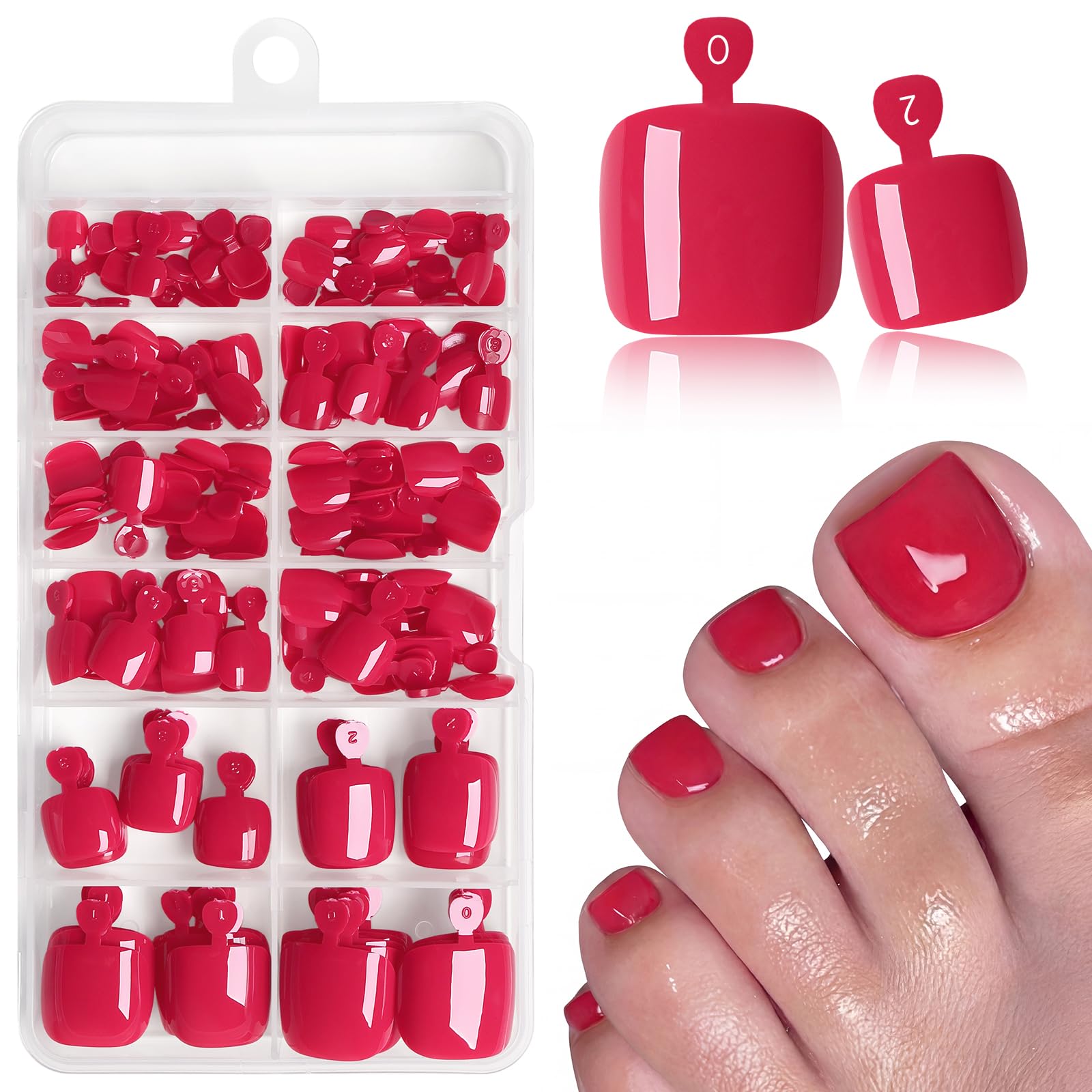 168pc White Press on Toenails - Fake Toe Nails -16 168pc White Press on Toenails - Fake Toe Nails -16