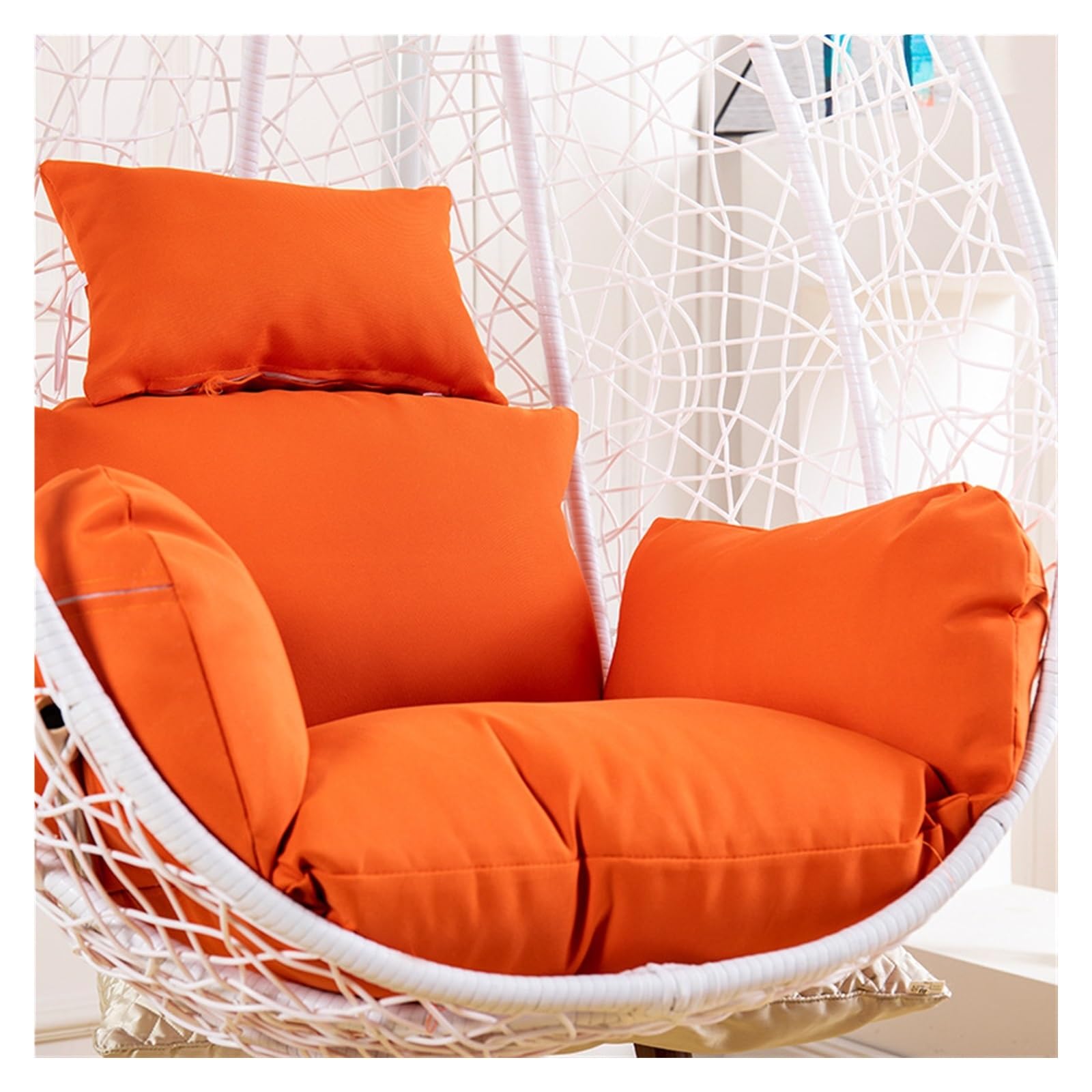 Cojín for silla con forma de huevo con almohada y almohadillas for reposabrazos, cojín grueso for silla mecedora de exterior, cojín colgante de ratán, almohadilla de repuesto for nido de huevo, solo c