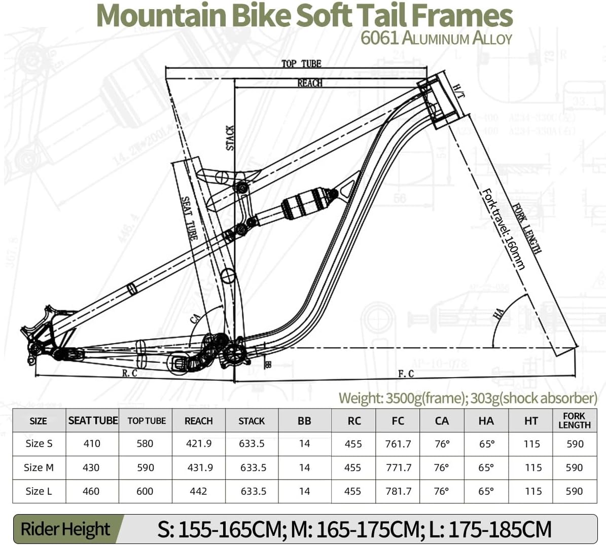Full Suspension Mountain Bike Frame 27.5er 29er Aluminium Alloy Disc Brake Bike Frame 16" DH/AM Softtail Frame 12 * 148mm Thru Axle Boost Frame with Shock Absorber(Gray,17")