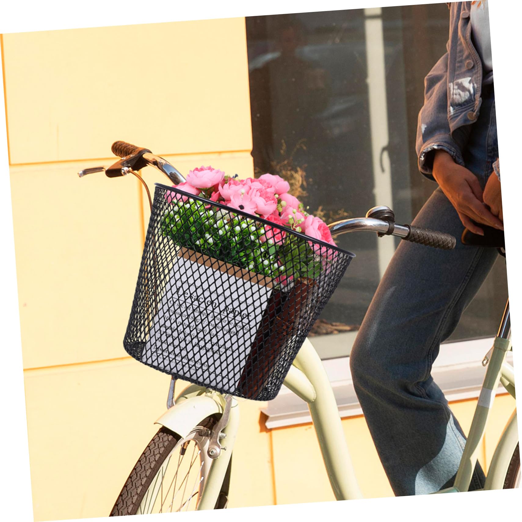 UPKOCH Cesta de Bicicleta Gancho de Hierro Negra Desmontable