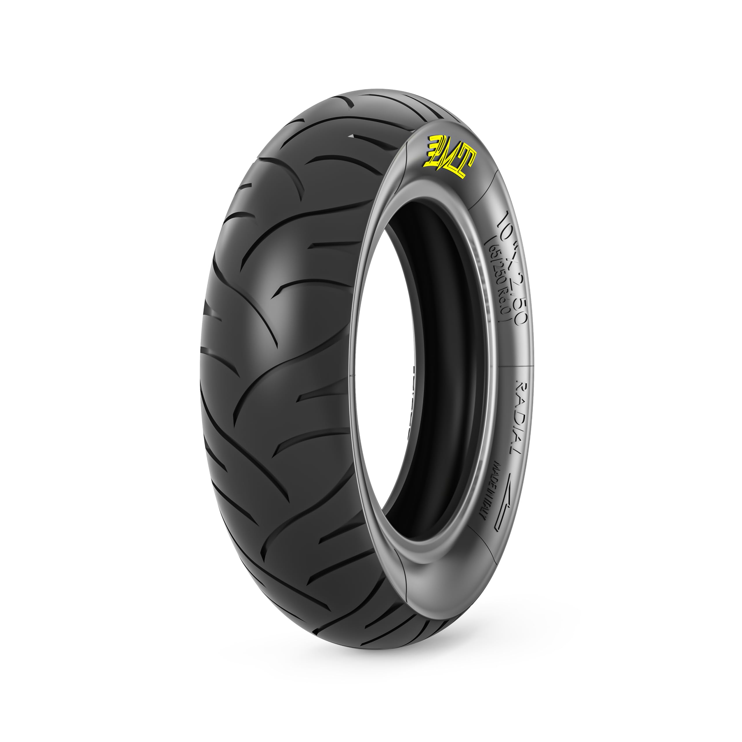 PMT e-Fire Pneumatico Radiale 10x2.50" (R6.0) Tubeless, Grip Racing, Made in Italy, compatibile con Dualtron Spider/Eagle Pro, Kaabo Mantis 10, Zero 10X, Inokim Quick 4