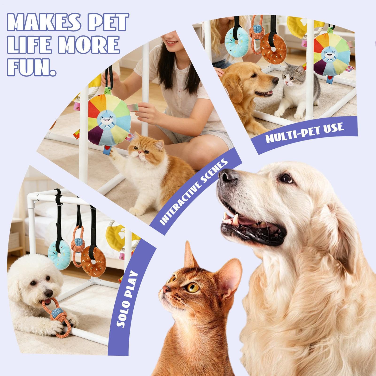 Parque de Juegos para Perros Centro de Actividades Interactivo Con | Juguetes de Gimnasio Canino Para Entrenamiento, Calma, Aburrimiento En Casa Y Estrés Interior