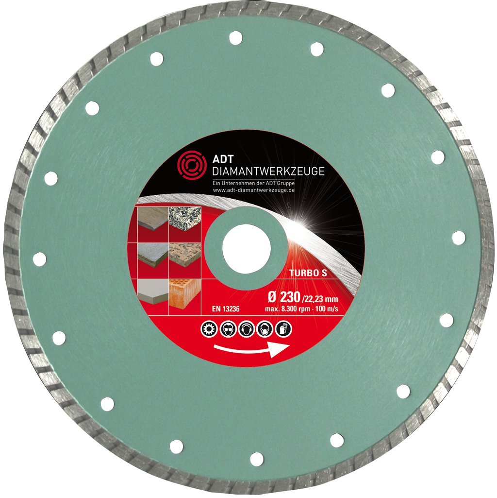 Disco de corte de diamante Turbo S Premium/Seco – Corte en húmedo, diámetro de 300 mm, orificio de 30,0 mm