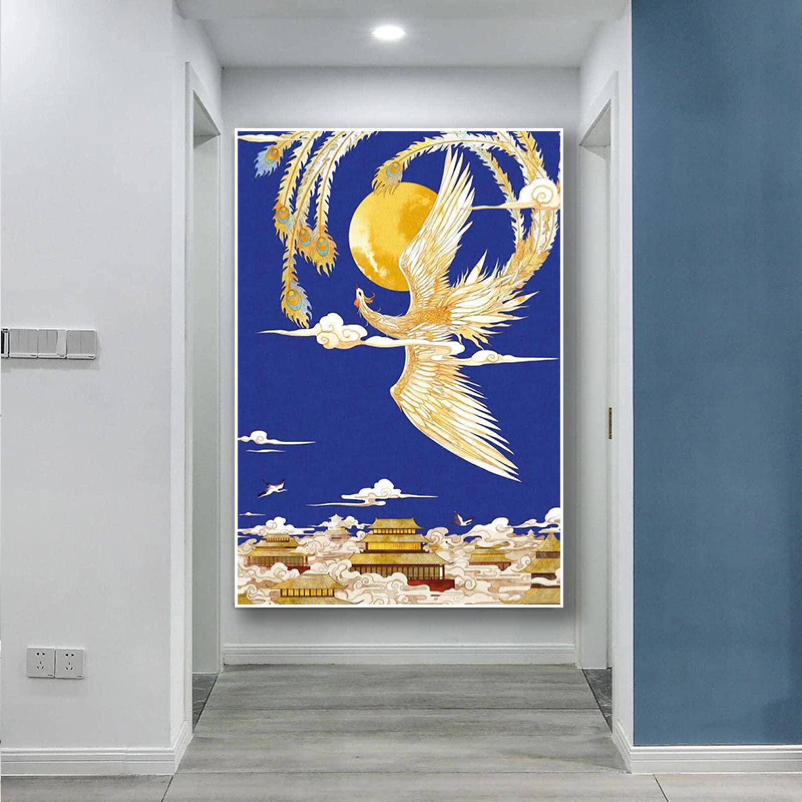 Chiński styl feniks ptak płótno obraz plakat i wydruki sztuka ścienna obraz do salonu dekoracja domu dzieło sztuki mural 50 x 70 cm bez ramy