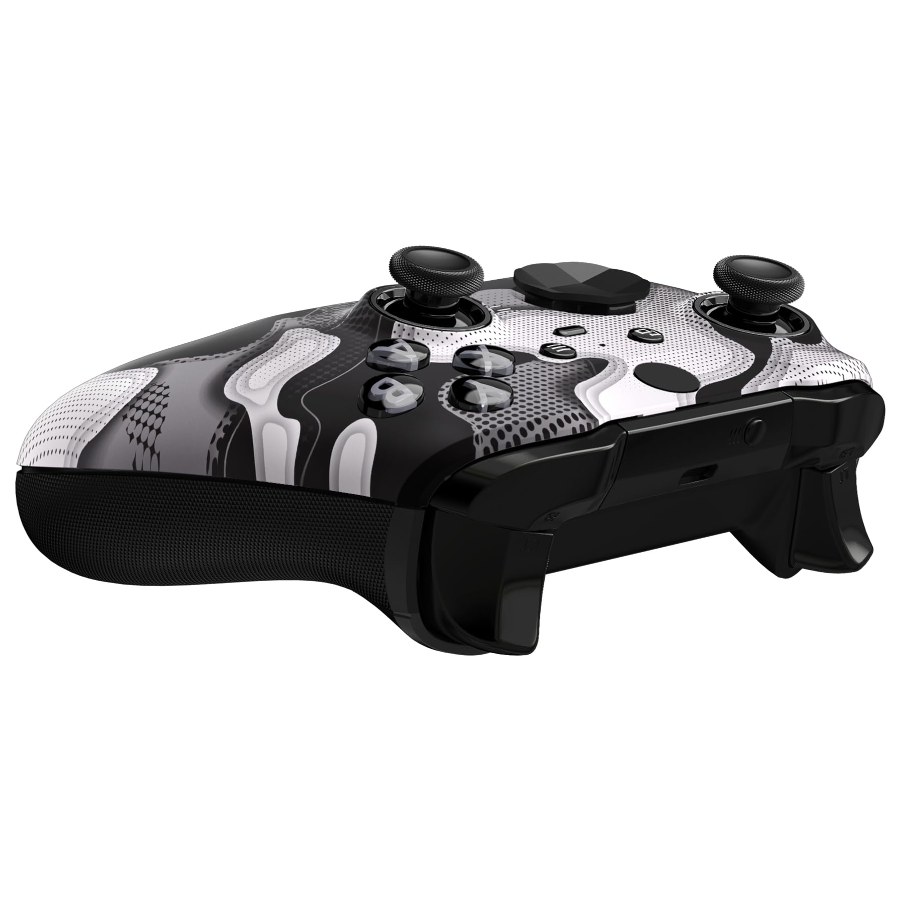 eXtremeRate Custodia Frontale per Xbox Elite Series 2 Controller Model 1797,Cover Scocca Case Ricambio per Xbox Elite Series 2 Wireless Controller Core&2 Anelli-Bianco Nero Mimetico