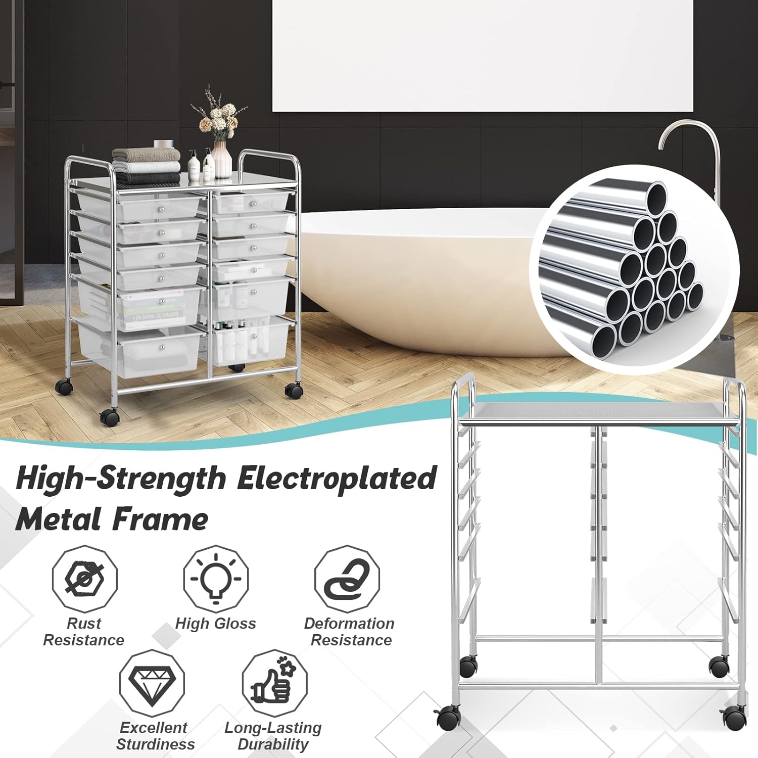 Illustration of high-strength electroplated metal frame features