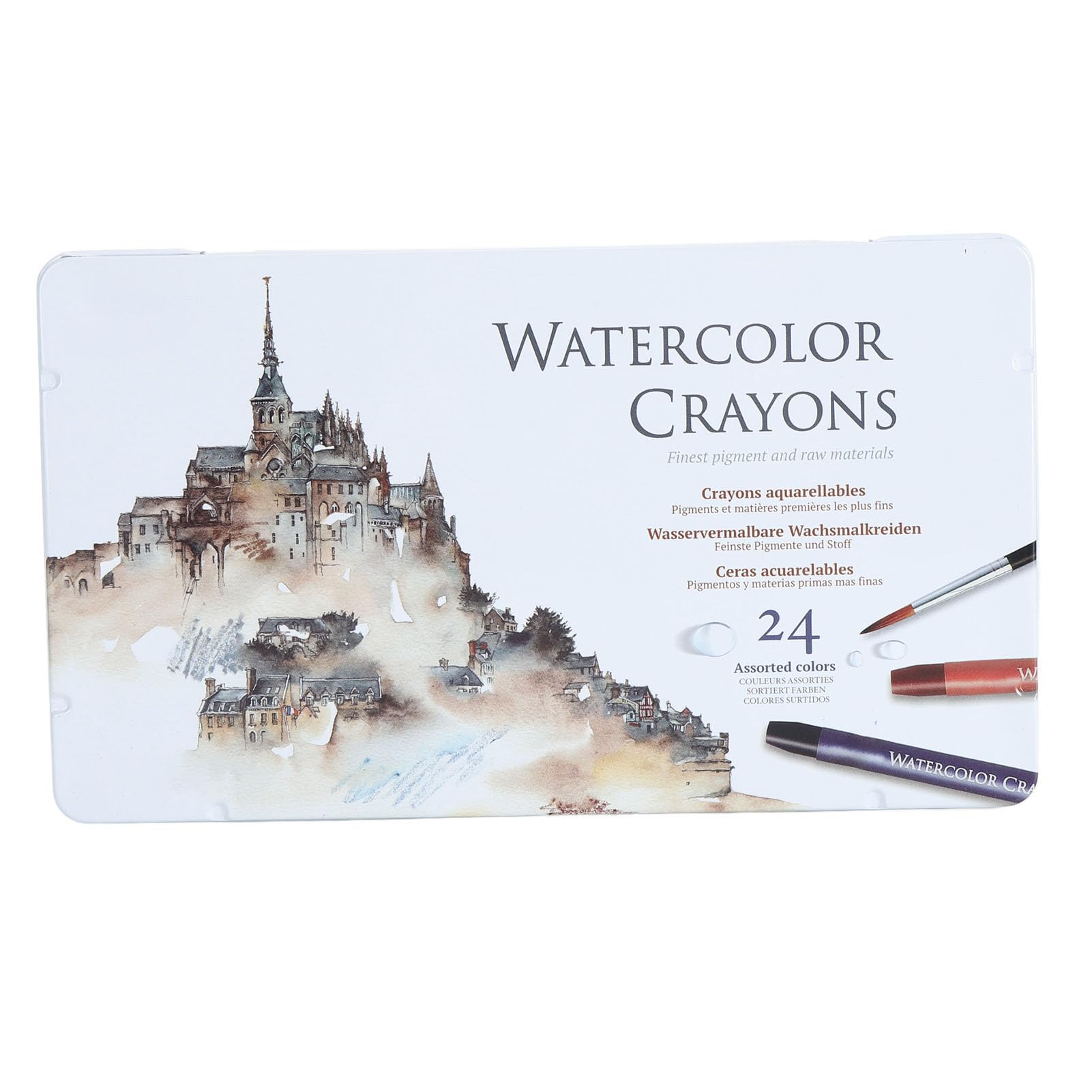 Zestaw kredek akwarelowych Silky Professional Art Przenośny do papieru Szklane lustra dla początkujących (24 Colors)