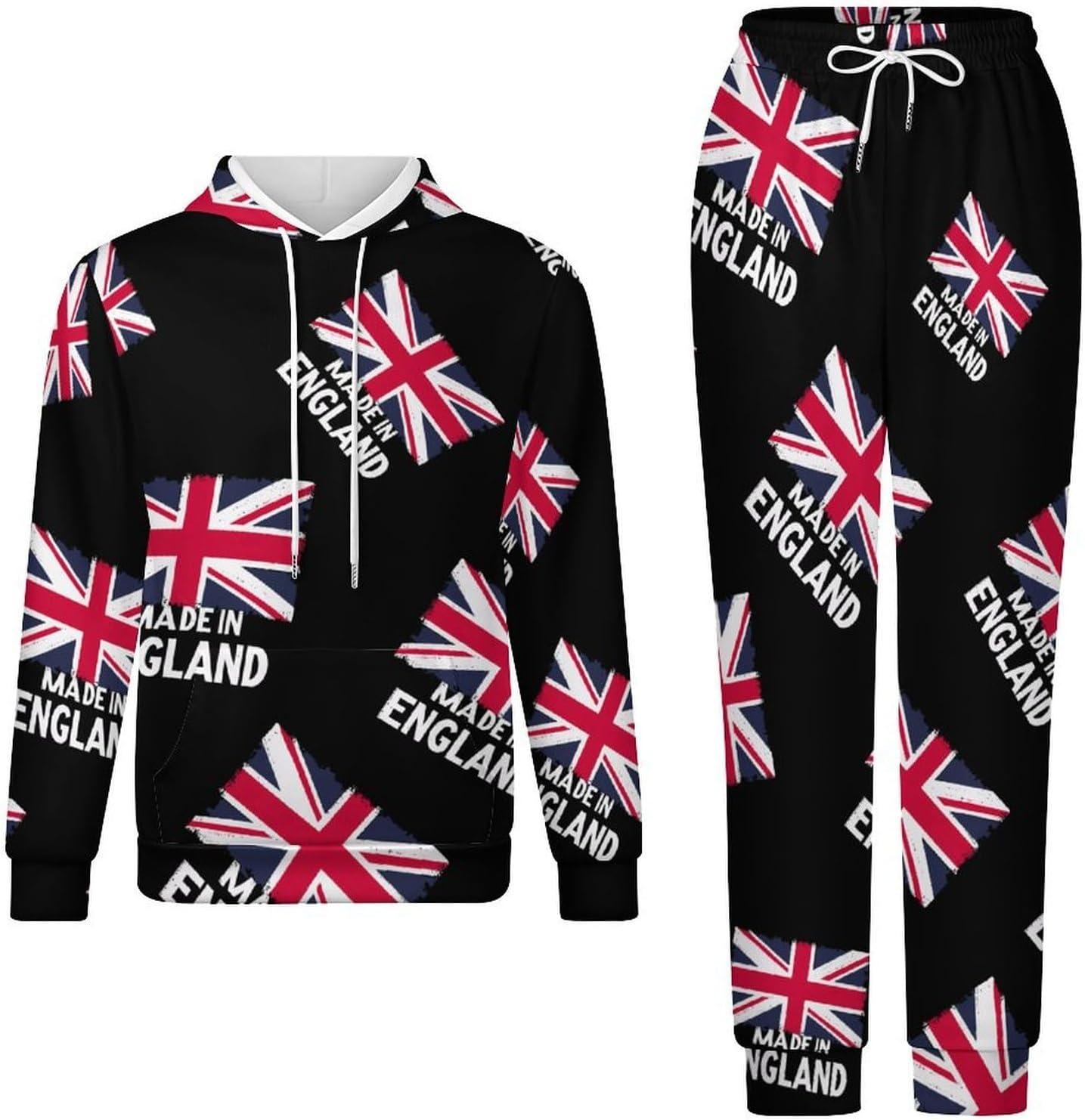 Made in England British Flag Union Jack 2 Piece Sweatsuits for Men Women Casual Tracksuits Jogging Suits