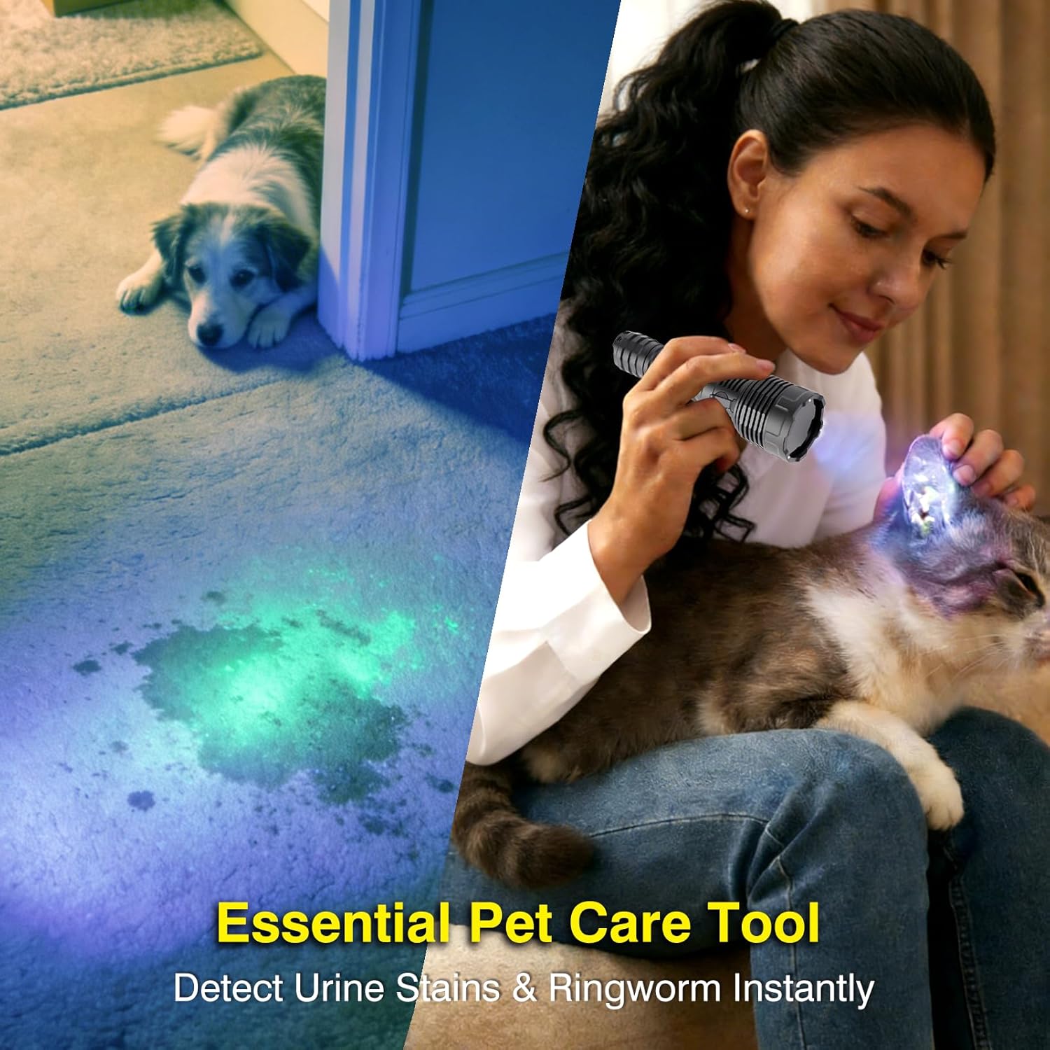 ULTRAFIRE 16W Powerful 365nm Black Light UV Flashlight with Black Filter Lens - Rechargeable LED Ultraviolet Lights Flashlights, for Rocks Finder, Dog/Cat Urine, Stains, Resin Curing