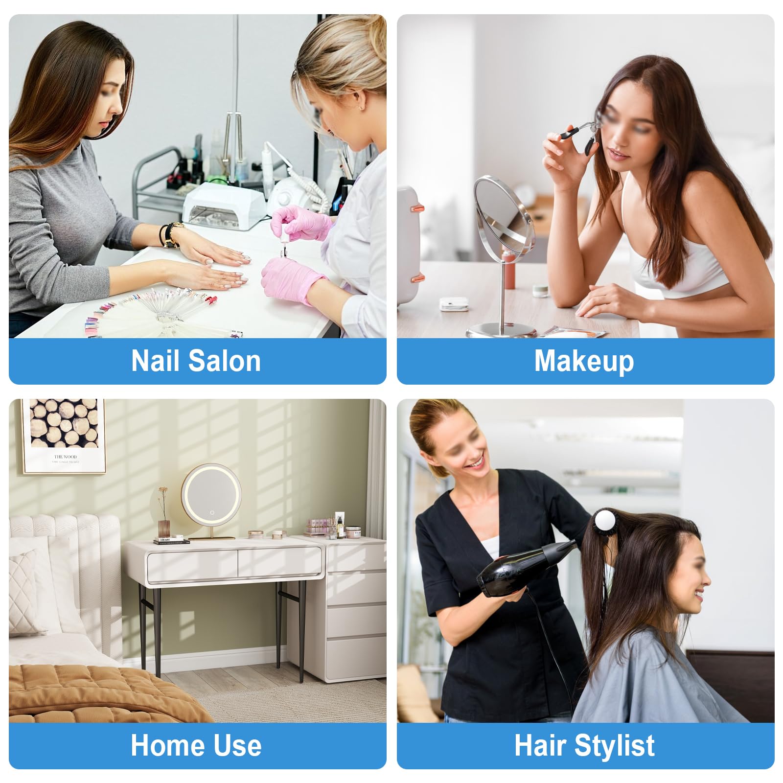 Lustrzany stół do paznokci składany stół do makijażu z kółkami i pilotem i walizką podróżną 4 szufladami kosmetyczka dla technika domowego SPA salon kosmetyczny miejsce pracy (czarny