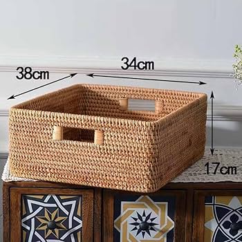 Amazon｜MJKQ9 収納ボックス ラタンバスケット 34*24*16cm 収納