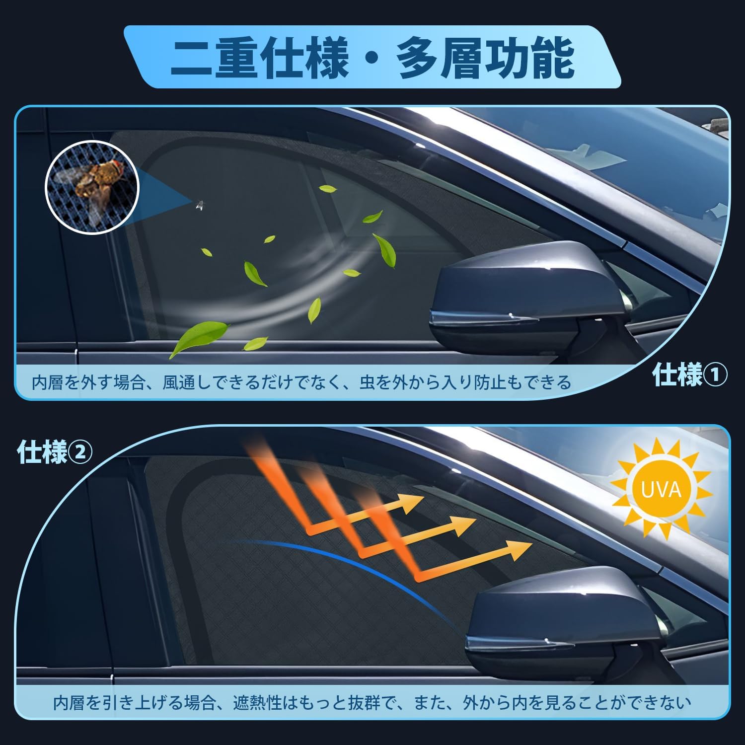 トヨタ シエンタ 10系に適合 メッシュカーテン SIENTA 3代目 2022.8～現行 【YOFAMO】 サン