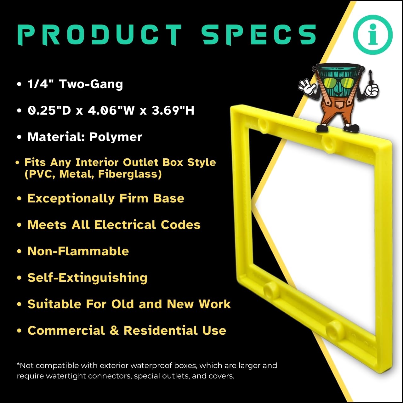 1/4" Double Gang Outlet Box Extenders, UL Listed, Electrical Box Extender for Outlets & Switches, Pack of 3 - Image 9