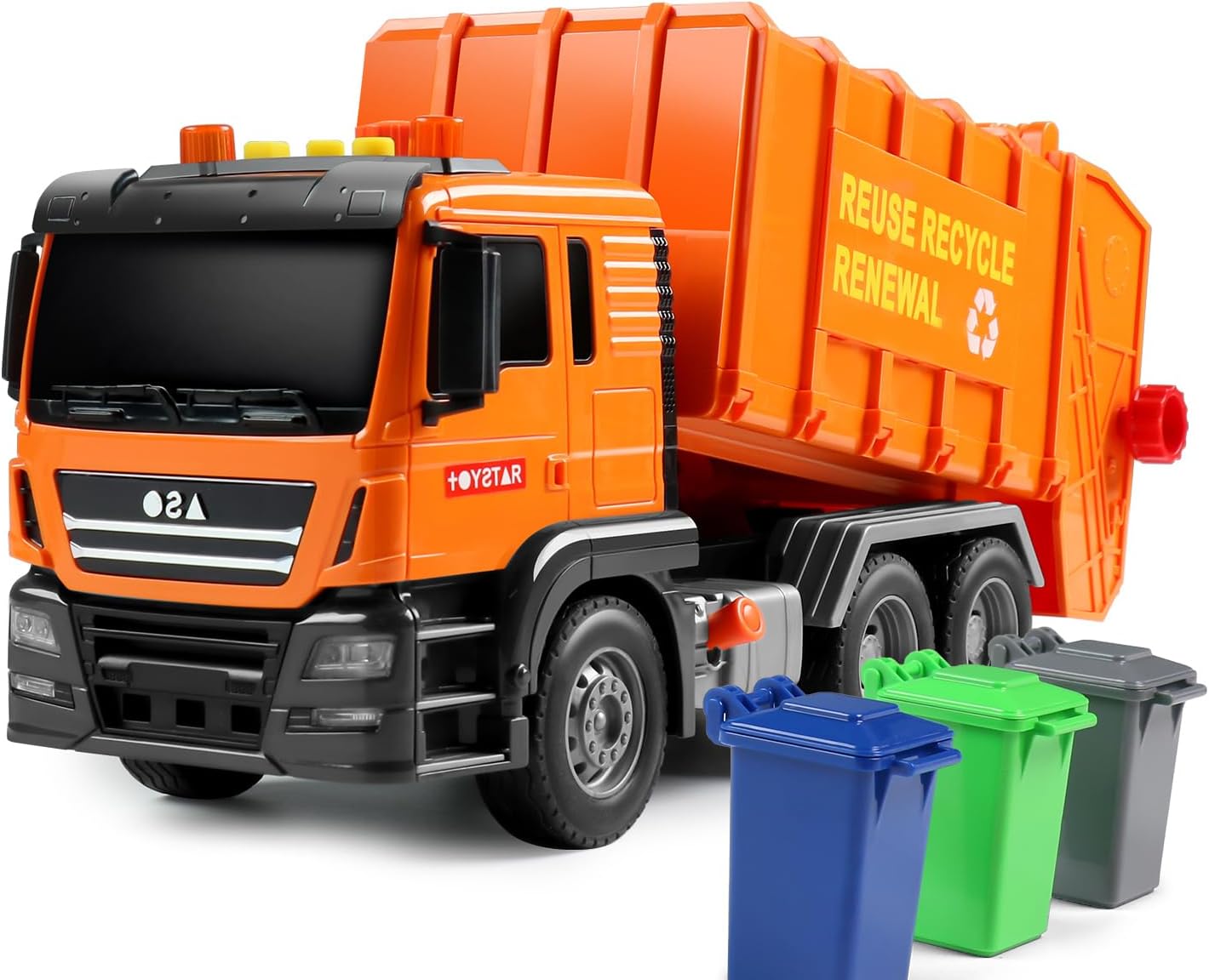 Dwi Dowellin Large Garbage Truck Toy for Boys with Lights & Sounds,Birthday Gift for 3 4 5 Years Old Boys and Girls