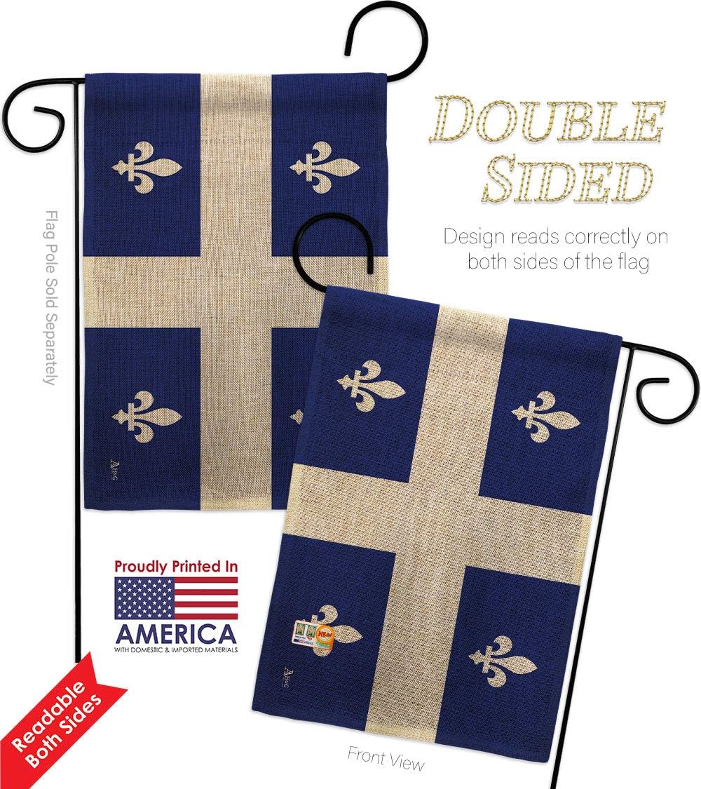 Canada Provinces Quebec Garden Flags Pack Regional Canadian Territories Region Country Particular Area USA Vintage Applique Small Decorative Gift Yard House Banner Double-Sided US Made 13 X 18.5