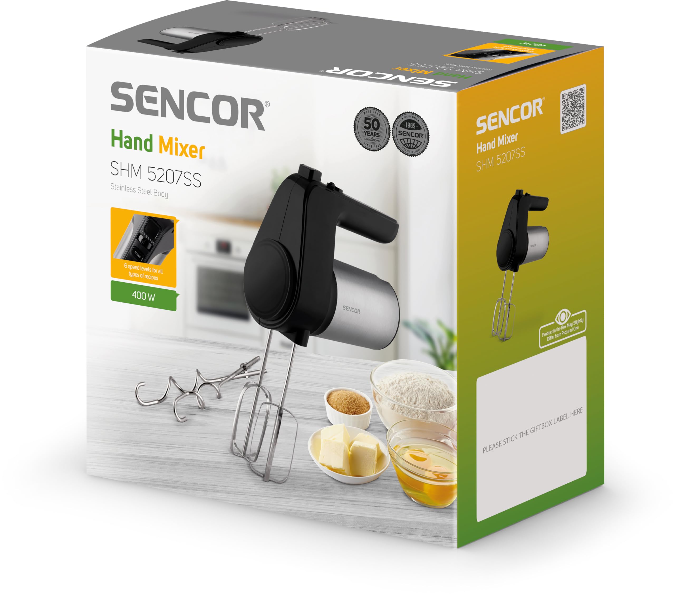 Sbattitore a mano 6 Livelli di velocità, 400 W, Argento SHM 5207 Sencor