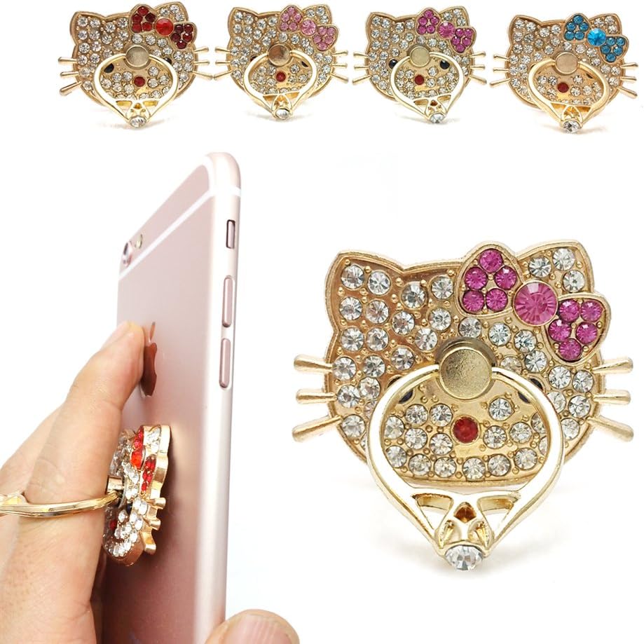 Phone Stand, Universal Phone Stand ,Phone Ring Grip, Multi-Angle Portable Stand, 360 Rotation 3D Aluminium Alloy Ring Grip/Phone Holder for iPhone, iPod, Samsung, All Cell Phones (Pink)