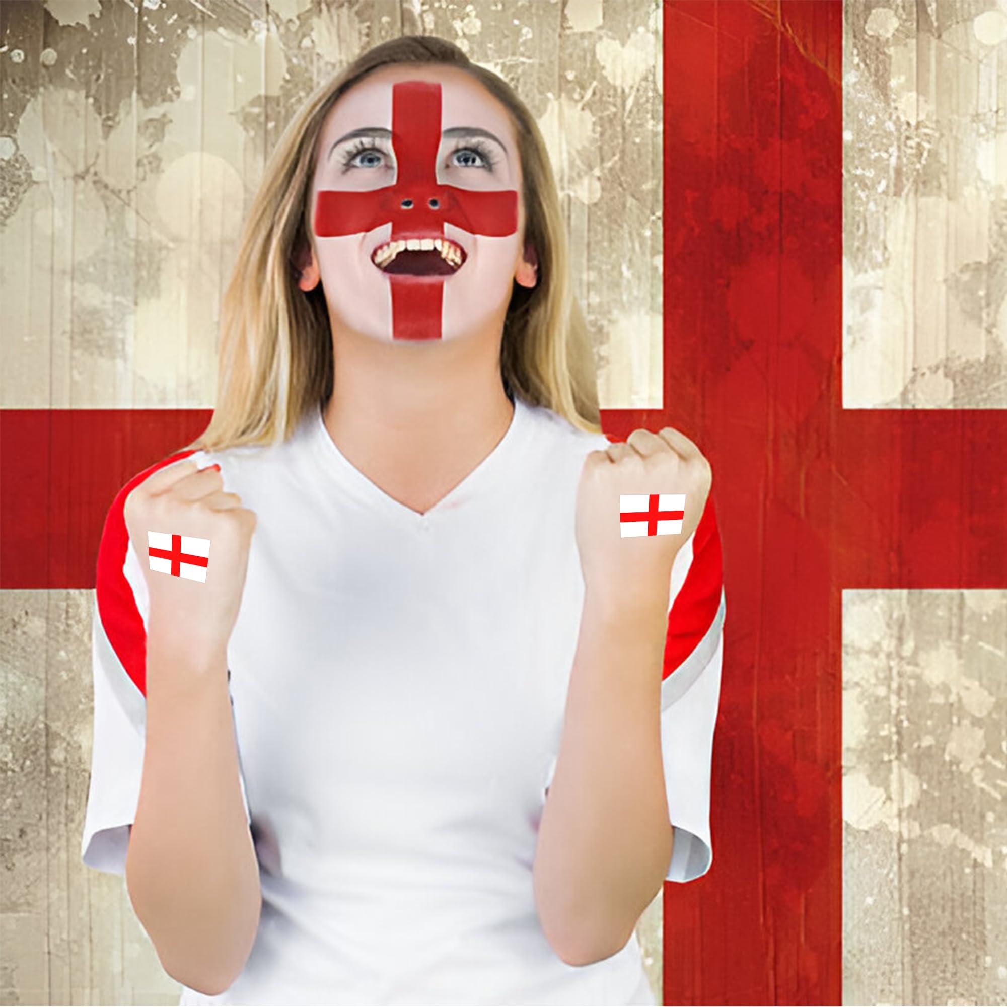 Minilabel England St. George's Cross Aufkleber – 12 Stück, 33x20 Mm, Weißes Vinyl, Selbstklebend Für Innen