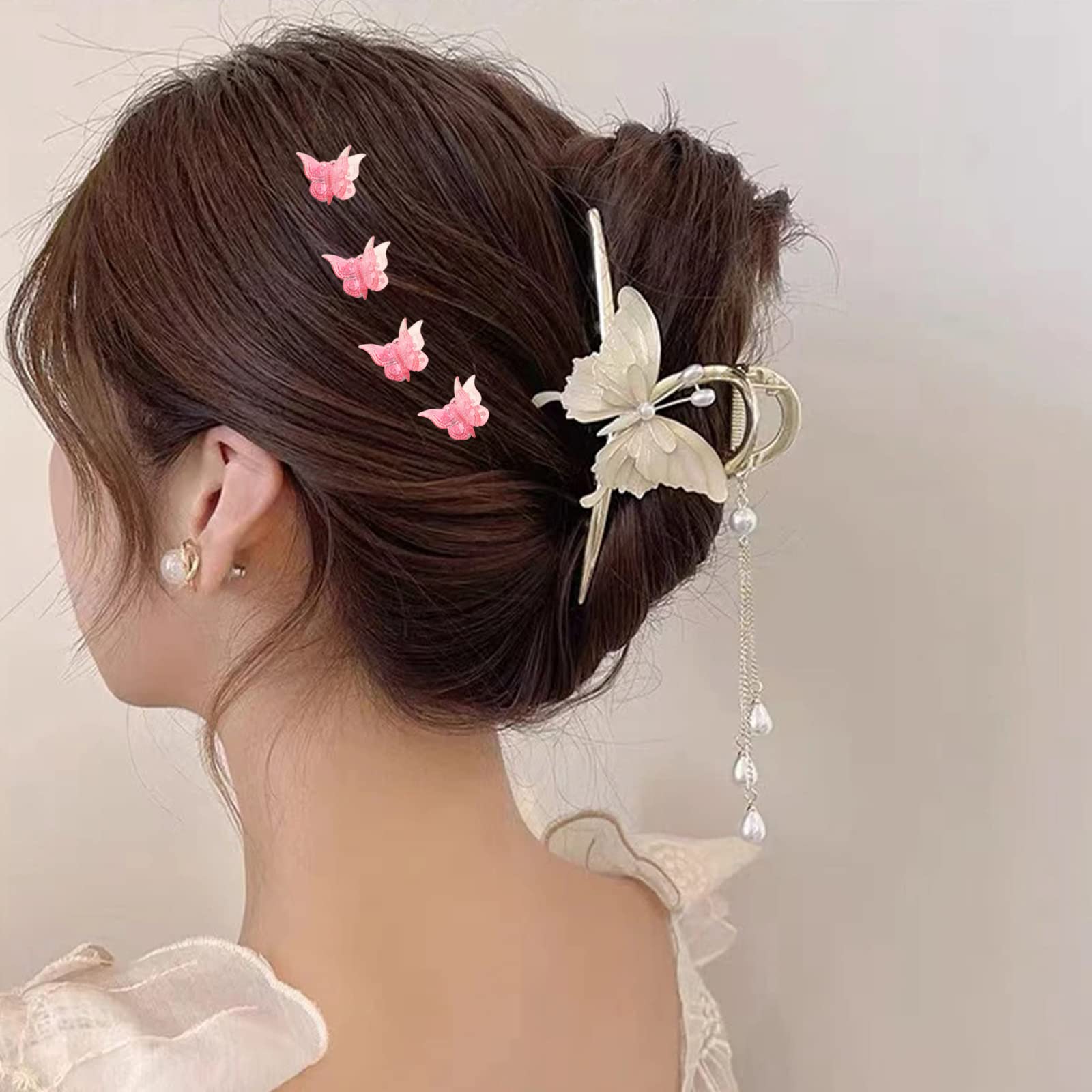 Amazon.co.jp: ヘアクリップ ミニ 蝶 50個セット 可愛い 小さめ 蝶々