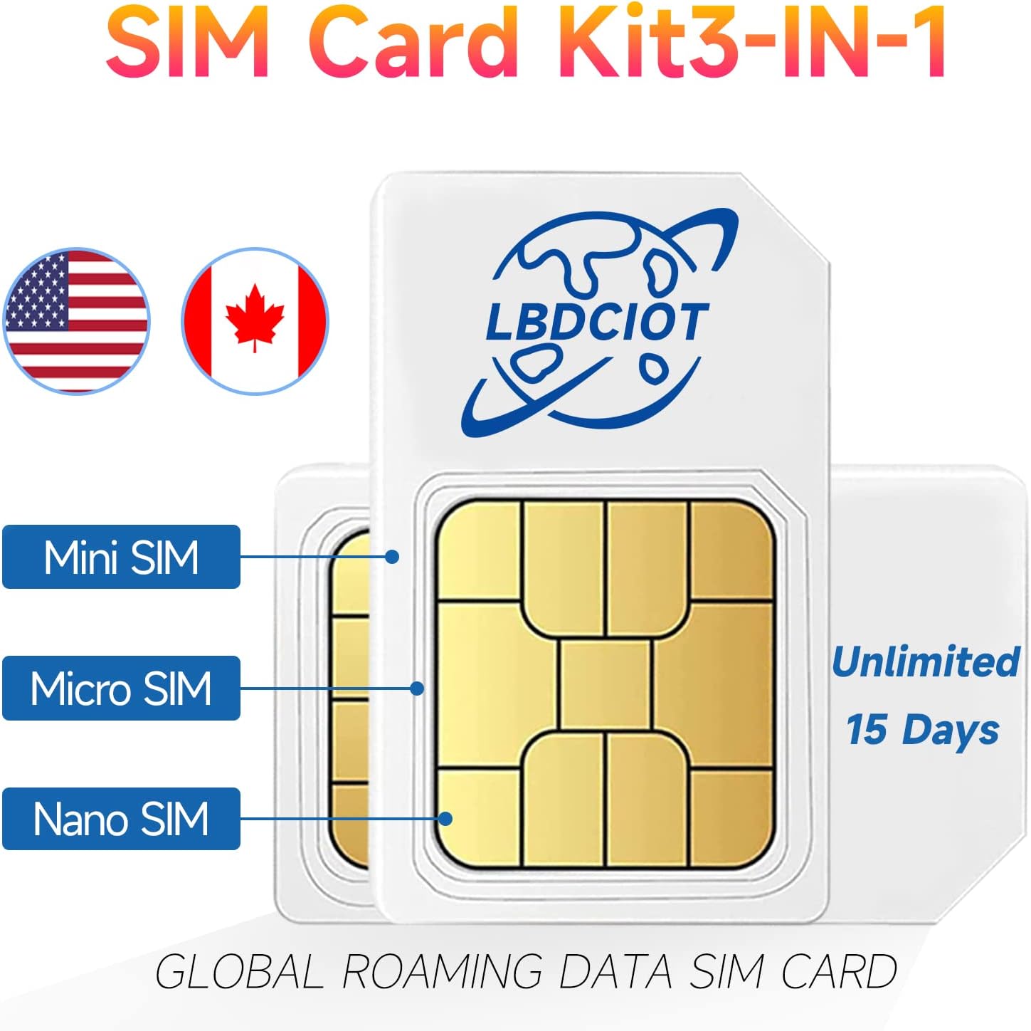 AT&T USA and Canada 15 Days Unlimited Data Travel SIM Card