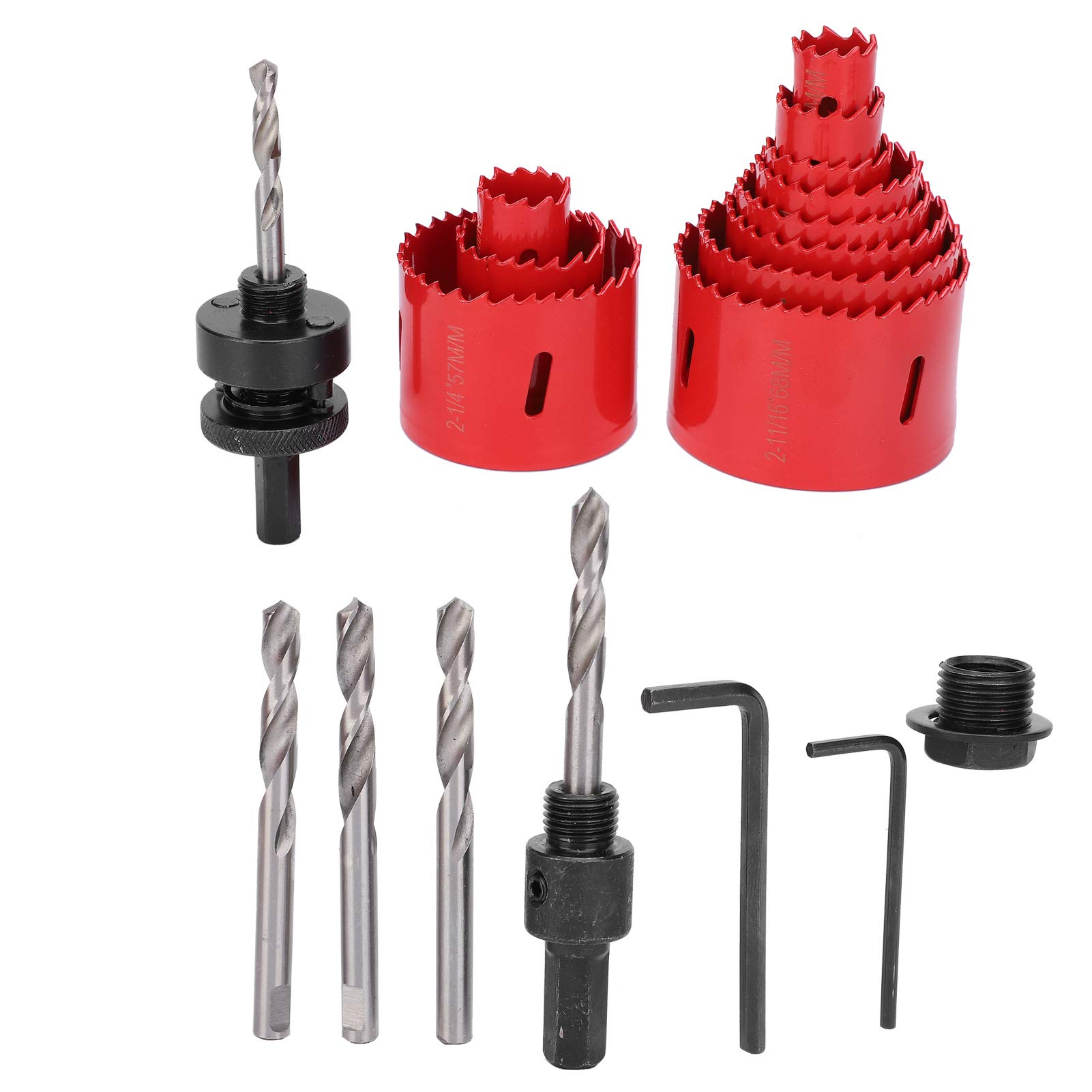 Zestaw otwornic bimetalowych, 17-częściowy zestaw ogólnego przeznaczenia 3/4" do 2-11/16 z walizką