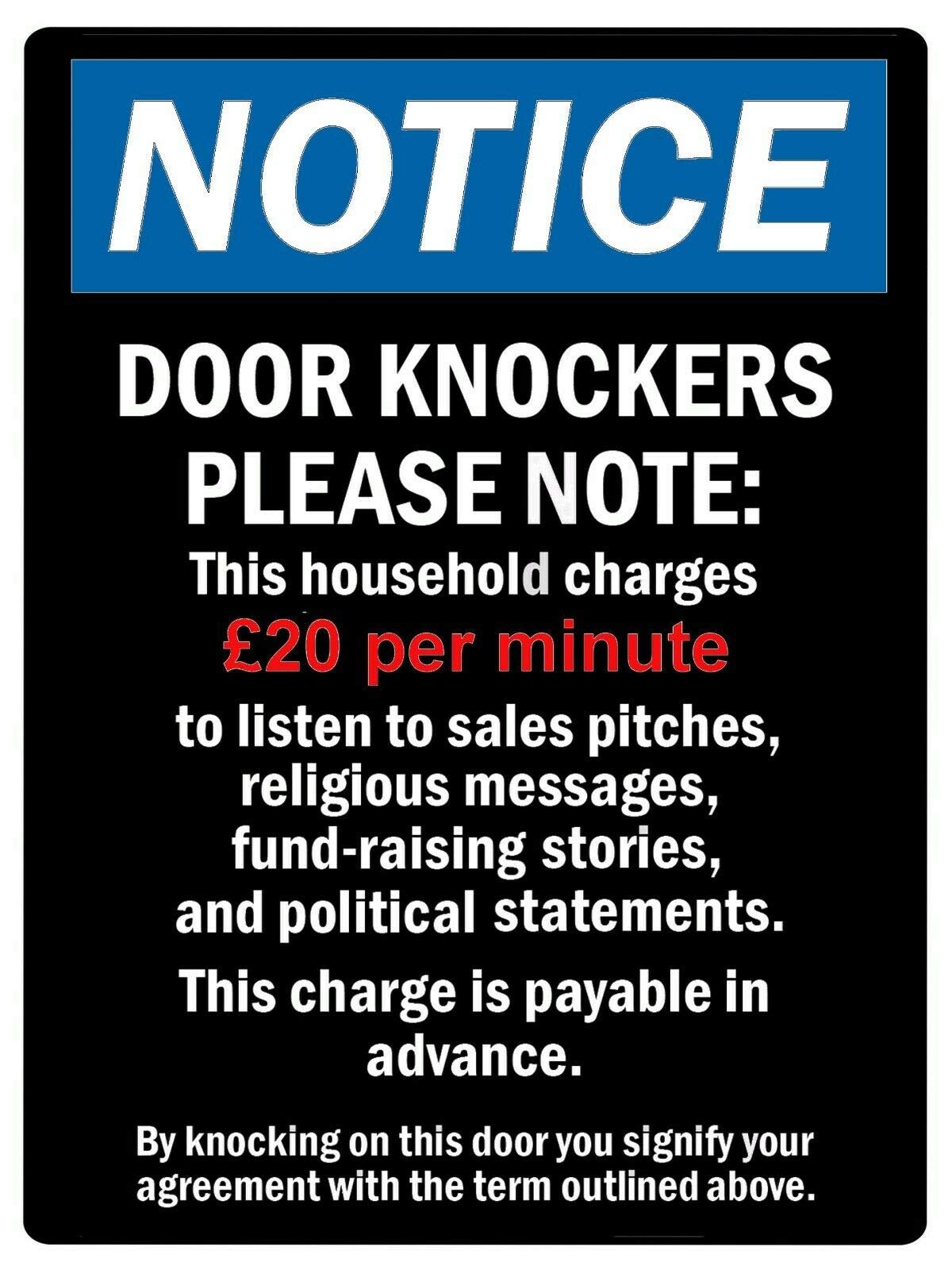 Kueprae A15 Notice Door Knockers Funny Metal Plaque Sign Fo House Office 8X12 Inch