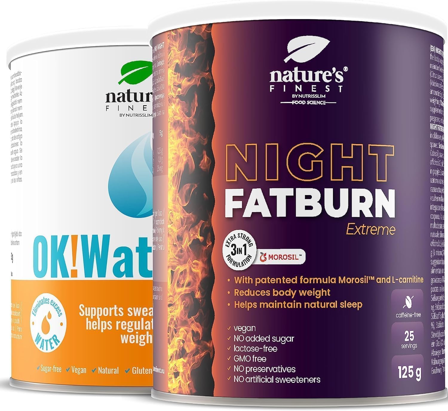 Nature’s Finest Night FatBurn Extreme + OK!Waterout | Krachtige ondersteuning voor vetverbranding en waterretentie voor gewichtsverlies en ontgifting | Kwaliteit getest door derden