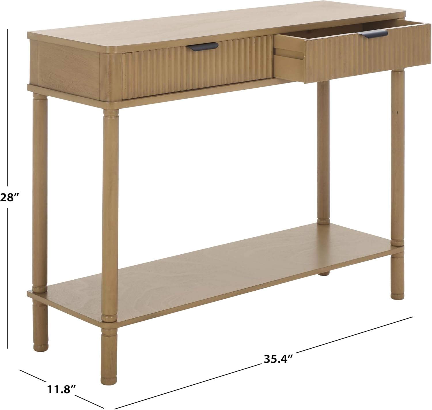 SAFAVIEH Home Collection Thurston Desert Brown 2-Drawer Console Table for Entryway, Living Room, Foyer