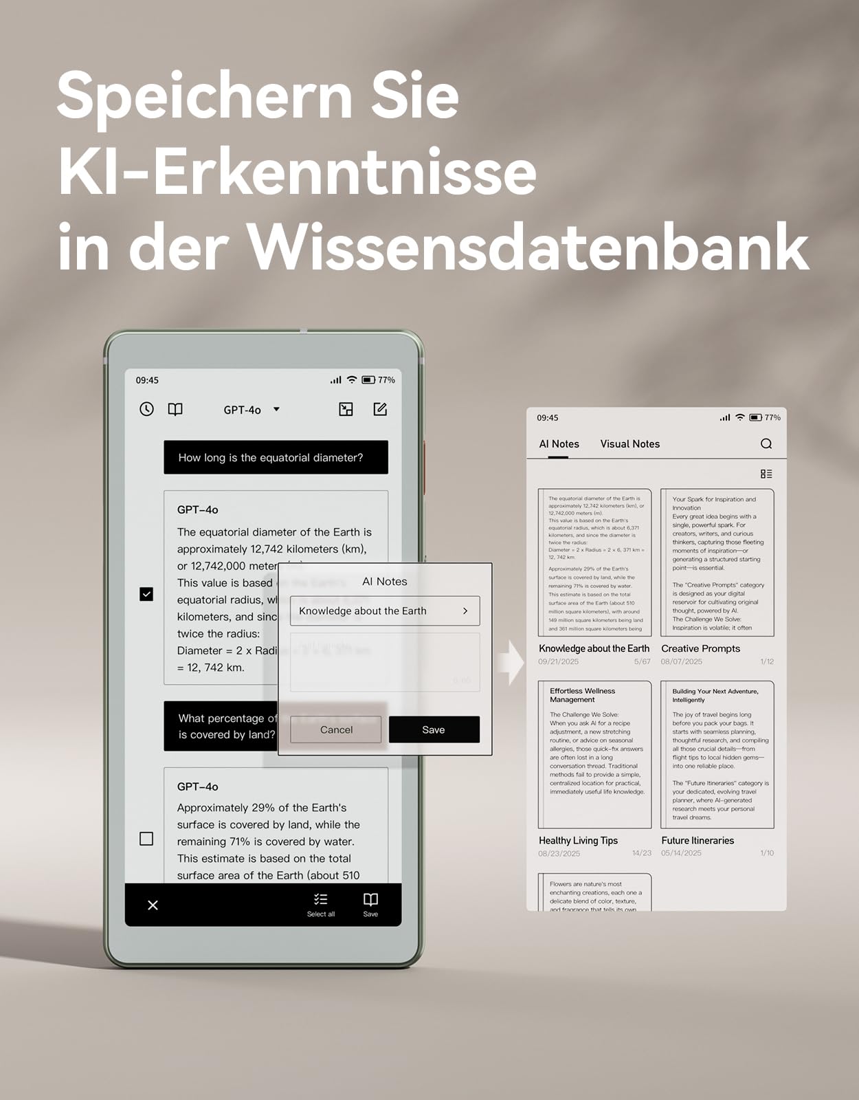 VIWOODS 6,13’’ AiPaper Reader mit 4G-Konnektivität, Ultra-dünnem & leichtem E-Ink eReader, AI-Integration, 300 PPI, einstellbarem Frontlicht, 128 GB Speicher