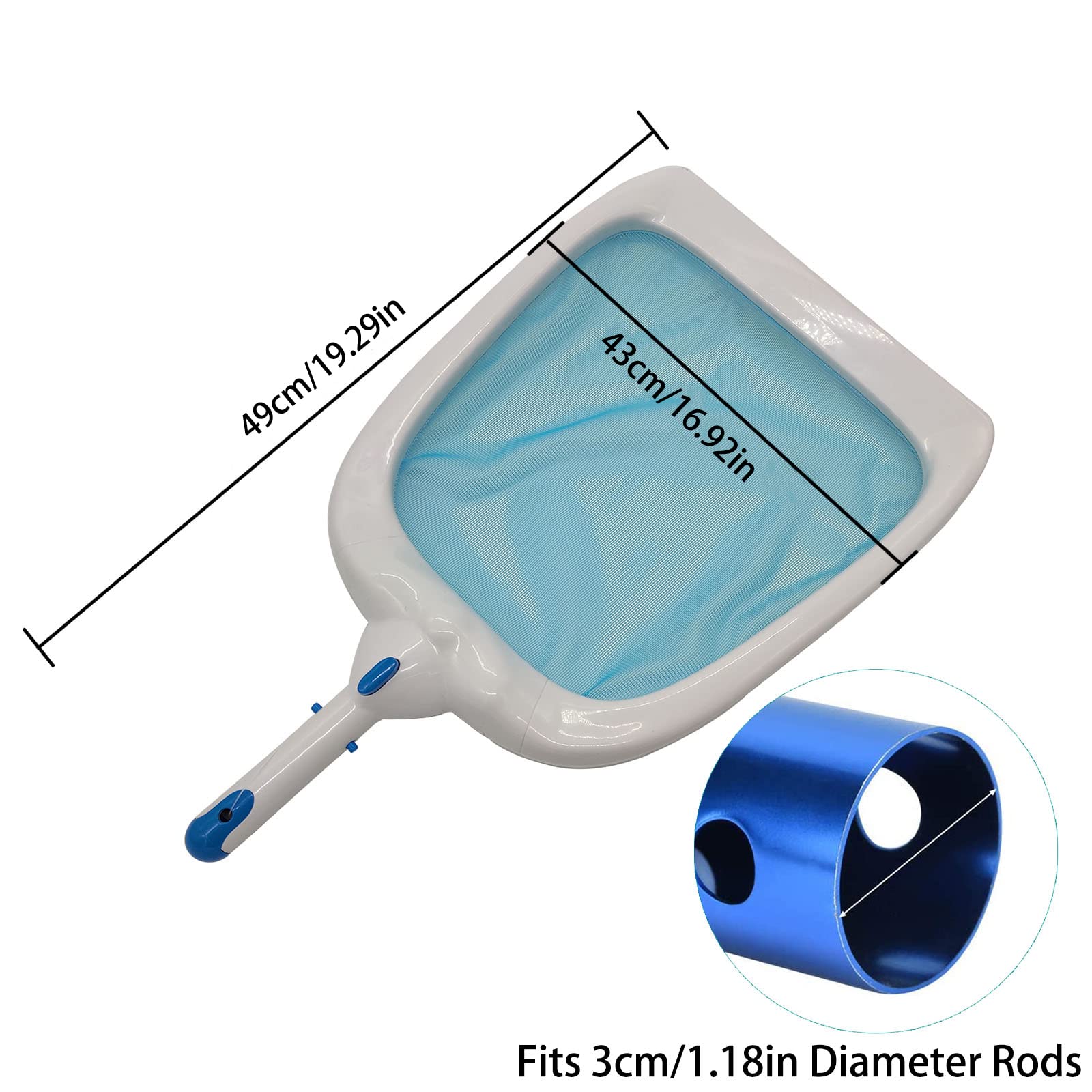 Questo retino per Piscina, Skimmer Professionale per Piscine e laghetti, pulisce Rapidamente Anche i detriti più Fini, Ideale per Spa e laghetti (Asta telescopica Non Inclusa).