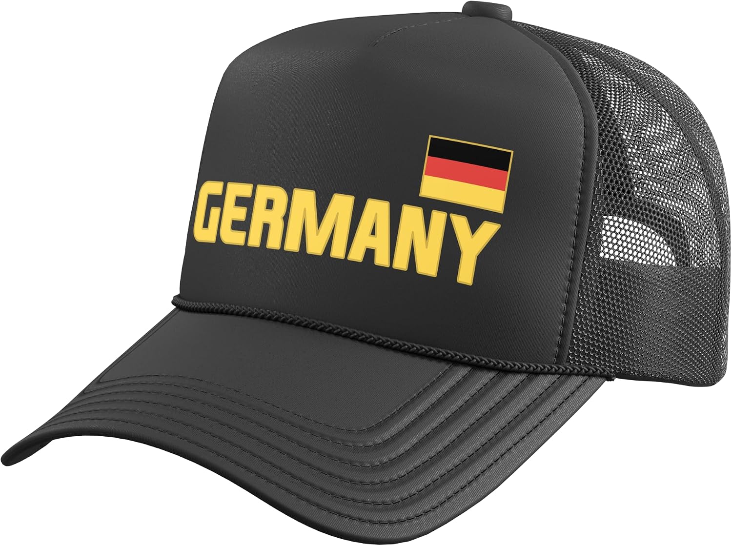 Germany Flag German Pride Deutschland International Country Trucker Hat with Adjustable Mesh Back
